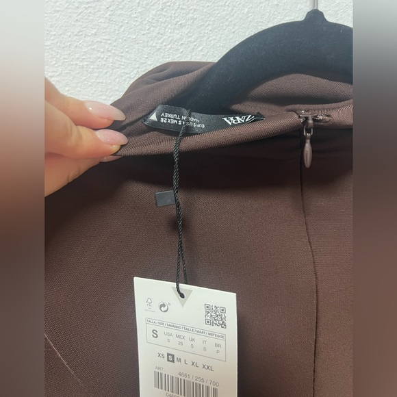 Brown long sleeve Zara dress New with Tags - Picture 3 of 3